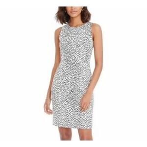 J Crew Factory Womens Size 4 Navy Basketweave Oncilla Print Sheath Dress